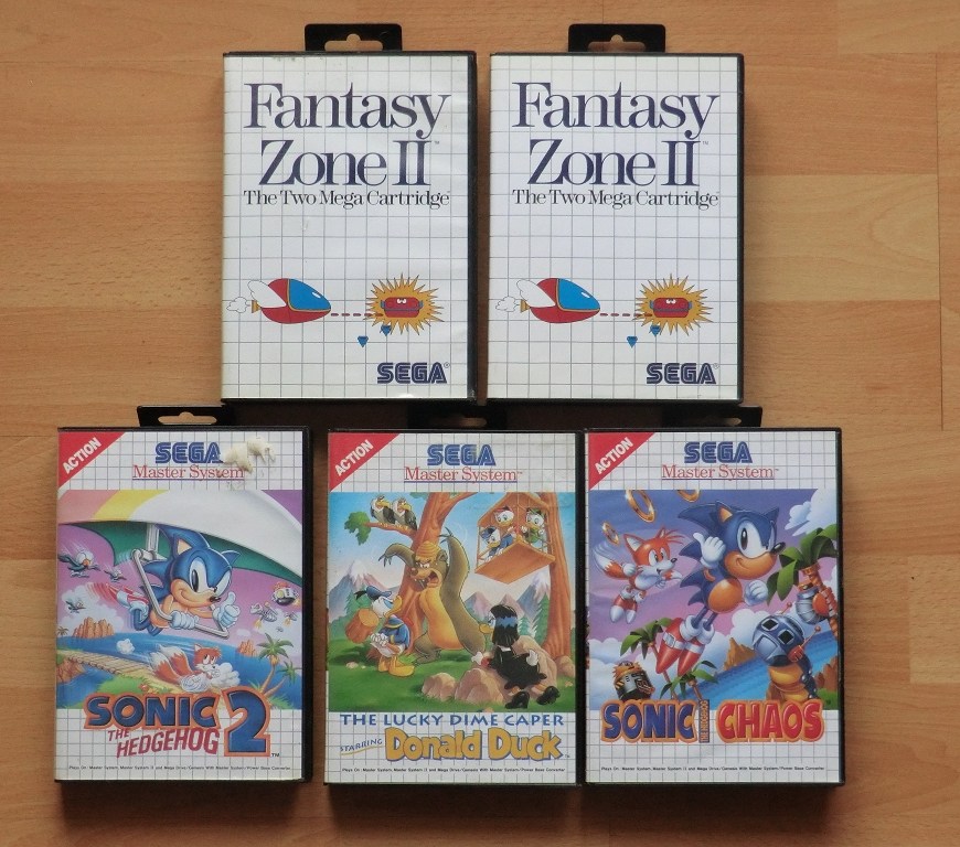 Flohmarkt Ausbeute Fantasy Zone 2 Sonic 2 Sonic Chaos Donald Duck The Lucky Dime Caper Master System
