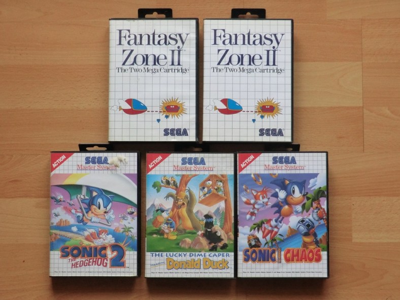 Flohmarkt Ausbeute Fantasy Zone 2 Sonic 2 Sonic Chaos Donald Duck The Lucky Dime Caper Master System