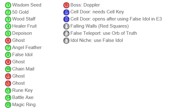 Shining in the Darkness SEGA Mega Drive RPG Walkthrough Lösung Map Cave of Truth
