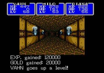 Shining in the Darkness SEGA Mega Drive RPG XP trick cheat Level 5
