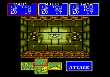 Shining in the Darkness SEGA Mega Drive RPG Grimwall Boss Level 1