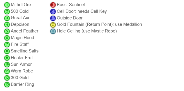 Shining in the Darkness SEGA Mega Drive RPG Walkthrough Lösung Map Level 2