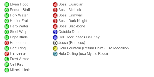 Shining in the Darkness SEGA Mega Drive RPG Walkthrough Lösung Map Level 4