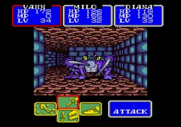 Shining in the Darkness SEGA Mega Drive RPG Scizzar Boss Level 3