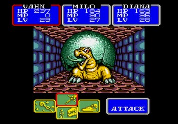 Shining in the Darkness SEGA Mega Drive RPG Shellbeast Boss Level 3