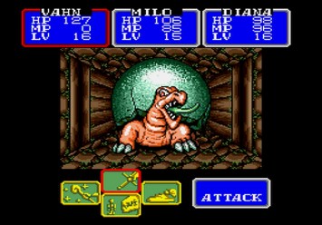 Shining in the Darkness SEGA Mega Drive RPG Tortolyde Boss Cave of Courage