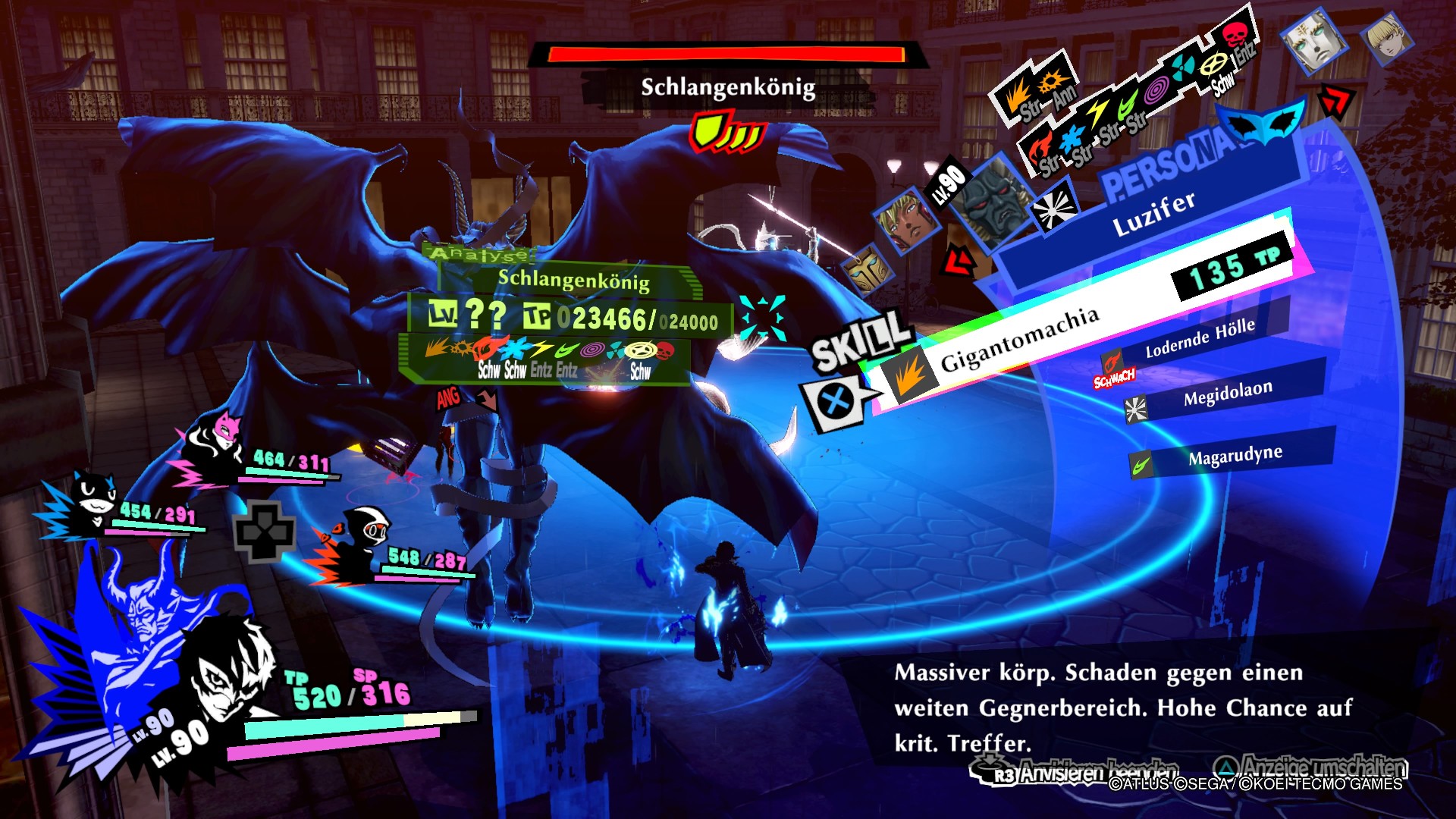 Persona 5 Strikers Dire Shadow Düstershatten Sendai PS4 RPG JRPG Guide Schlangenkönig