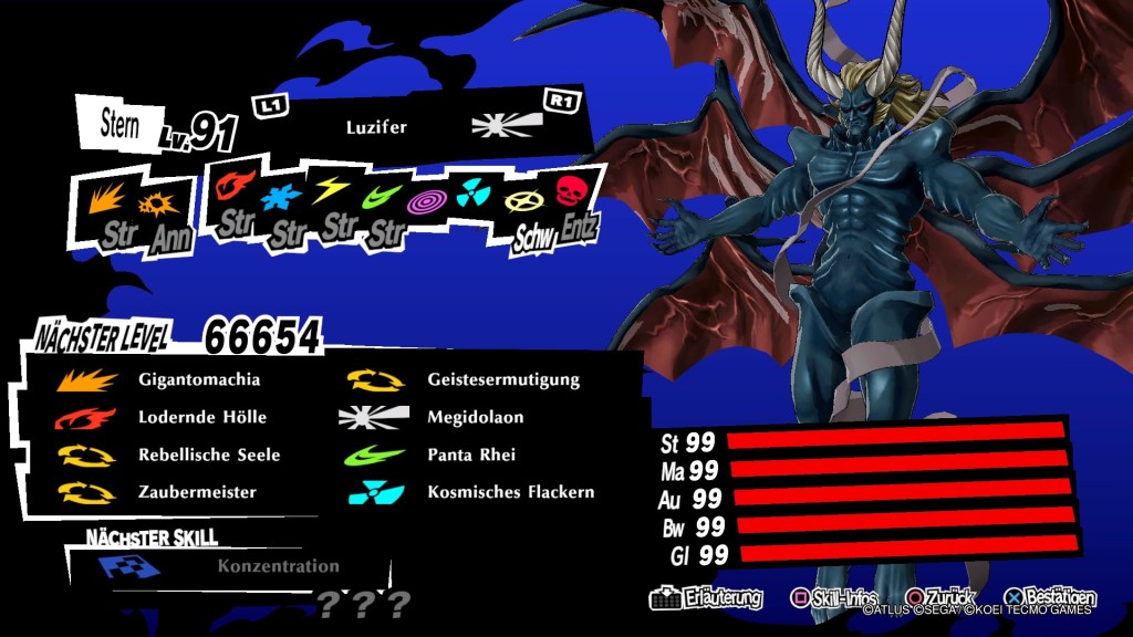 Persona 5 Strikers Luzifer Lucifer Max Stats99 Infinite PP PS4 RPG JRPG Guide