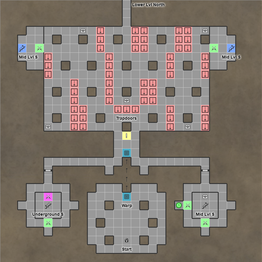 undernauts labyrinth of yomi Switch Dungeon Crawler RPG Walkthrough Lösung Map Maps Cathedral Lower Level South LVL S