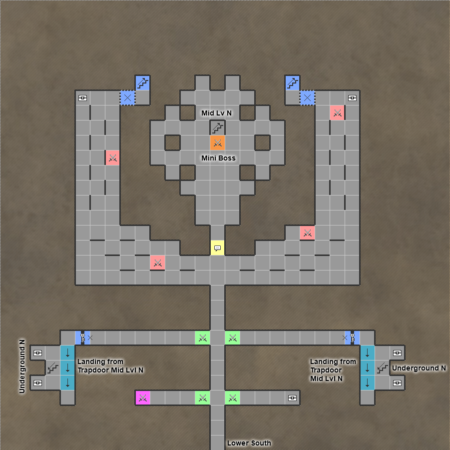 undernauts labyrinth of yomi Switch Dungeon Crawler RPG Walkthrough Lösung Map Maps Cathedral Lower Level North LVL N