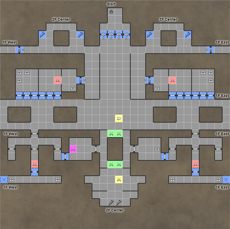 undernauts labyrinth of yomi Switch Dungeon Crawler RPG Walkthrough Lösung Map Maps DL Stronghold 1F Center First Floor