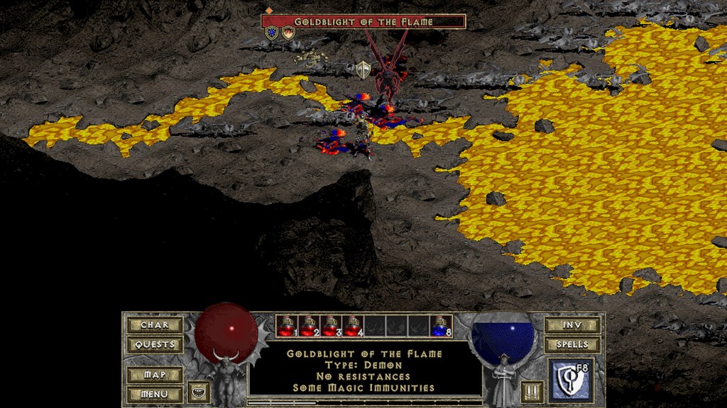 Goldblight of the Flame Diablo Unique Monster